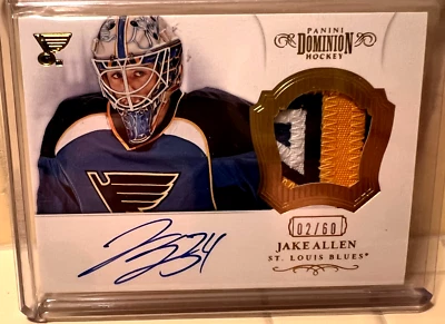 12-13 Panini Dominion Jake Allen RC 4-color Auto Patch #'d /60 - Image 1 of 2