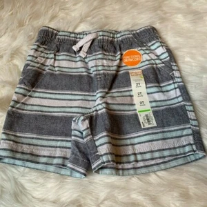 JUMPING BEANS Boys Shorts Size 2T Striped Gray Pull On NWT - Picture 1 of 3
