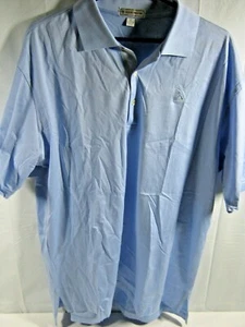 Peter Millar Short Sleeve Golf Polo Shirt Mens Light Blue Sz Large Beach Active - Picture 1 of 7
