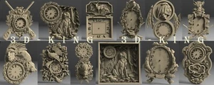 9 Stck. 3D STL Modelle WANDUHREN JAGD für CNC Router Graveur Schnitzen Artcam - Bild 1 von 12