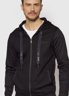 Jaqueta masculina Hugo Boss Heritage 50460392 preta ajuste regular tamanho M - Imagem 1 de 4