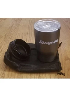 New Snap-on Tools Titanium 3 in 1 Vacuum Insulated Tumbler Travel Mug Can Koozie - Picture 1 of 4