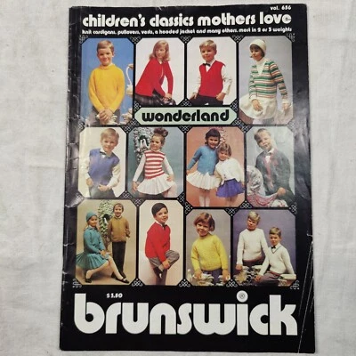 Rare 1983 Children's Classics Brunswick Yarn Knitting Crochet Pattern Book 656 - Image 1 of 4