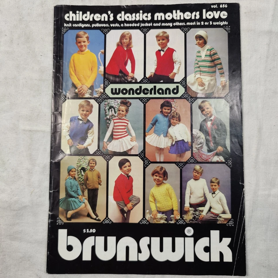Rare 1983 Children's Classics Brunswick Yarn Knitting Crochet Pattern Book 656 - Image 1 of 4