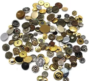 Mixed Lot Buttons Antique Vintage Silver, Gold Toned Decorative Round - Picture 1 of 6