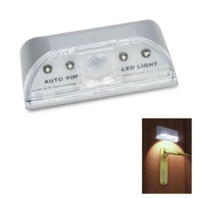 PIR Infrared IR Wireless Auto Sensor Motion Detector Keyhole 4 LED Light lamp UK - Image 1 of 4