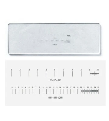 Micrometer Calibration Slide Microscope Stage Reticle Ruler 1Div.=1mm 0.1mm 0.02 - Image 1 of 4