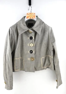 Tiffany Treloar military inspired jacket in warm taupe size 5/UK14-16 - Picture 1 of 11