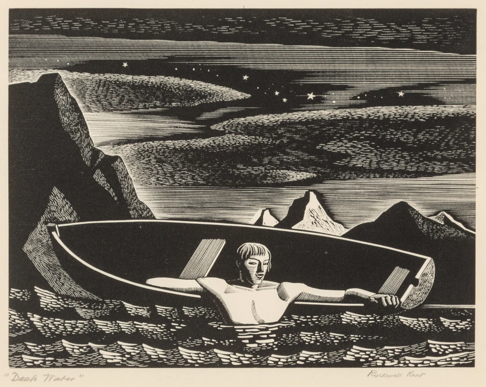 Rockwell Kent - Deep Water (1931) Signed Titled - 17" x 22" Fine Art Print - Image 1 of 1