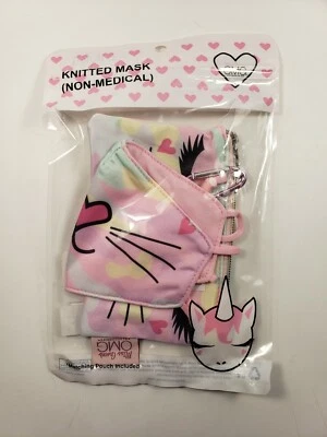 Miss Gwen's OMG Accessaries Girls Unicorn Knitted Mask & Matching Pouch - Image 1 of 4