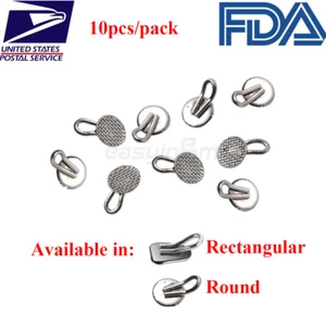 10 piezas ganchos de tracción redondos/rectangulares adhesivos para gancho de ortodoncia dental - Imagen 1 de 7