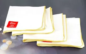 Set of 4 New Kohls Brand 20" Square Elegant Gold Edged White Holiday Napkins - Picture 1 of 11