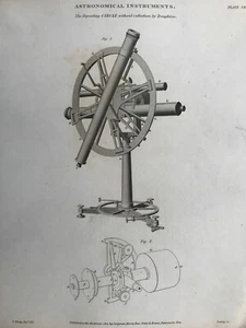 1820 Antique Print; Astronomical Instruments from The Cyclopaedia of Arts etc - Picture 1 of 2