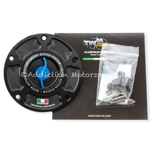 TWM Keyless Filler Petrol Gas Tank Cap for Aprilia RSV4 RR 2009-2024 Blue - Picture 1 of 3