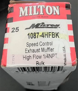 Milton 1087-4HFBK SPEED CONTROL AUSPUFF SCHALLDÄMPFER HIGH FLOW 1/4NPT Bulk 25 Stück NEU - Bild 1 von 3
