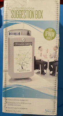 Caja de Sugerencias Personalizable Safco 4233GR Gris Área de Exhibición Montable Foto 1 de 4