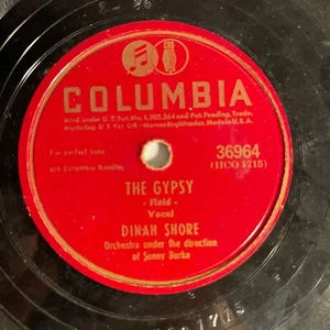 Dinah Shore ‎– The Gypsy 10", 78 RPM 1946 Columbia ‎– 36964 - Picture 1 of 2