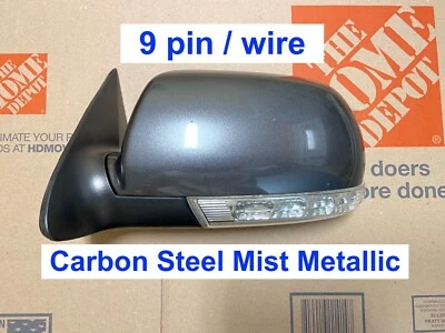 2010 2011 Hyundai Veracruz Driver Side Left Mirror Carbon Steel Mist 9 Pin OEM Foto 1 de 4