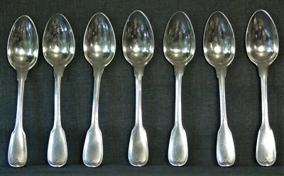 Christofle Antique French Sterling Silver Spoons 18th Century Set of 7 - Image 1 of 4