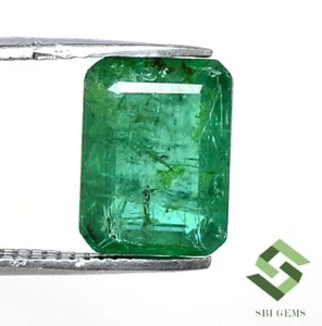 Gemas sueltas sin tratar 8,75x6,50 mm certificadas esmeralda natural corte octágono 1,53 CTS - Imagen 1 de 6
