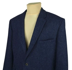 M&S Moon Tweed Mens Blue Wool Blazer Jacket Size EU 58 / UK 112 cm 48 in Short - Picture 1 of 13