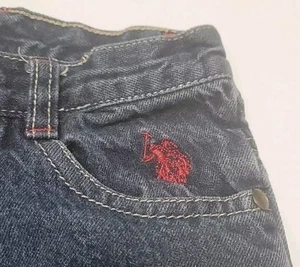 US Polo Assn Blue Jeans Boy Youth 5 Straight Leg Denim Pants Red Logo - Picture 1 of 13