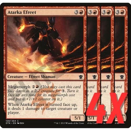 MTG Atarka Efreet (Dragons of Tarkir) 128/264 (NEAR MINT) (4X) - Image 1 of 1