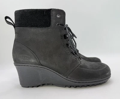 Botines de cuña con cordones de cuero negro de gamuza para mujer Keen Akita 1007689 7,5 Foto 1 de 4
