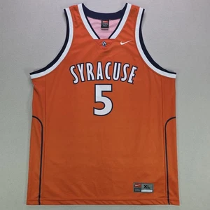 Vintage Nike Team Syracuse #5 Basketball Jersey XL Made in USA Orange - Picture 1 of 14