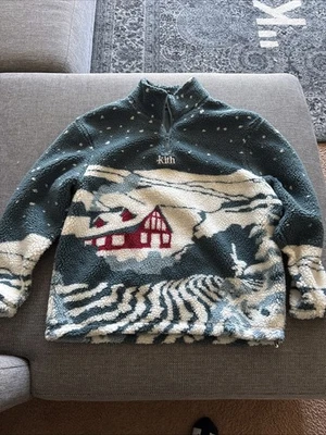 KITH Claremont Sherpa Cuarto Cremallera - Ancla - M - Poco Uso Foto 1 de 2