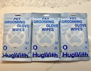 Deodorizing Pet Grooming Glove Wipes For Dogs And Cats - 6 Pieces x3 Exp: 5/2026 - Picture 1 of 9