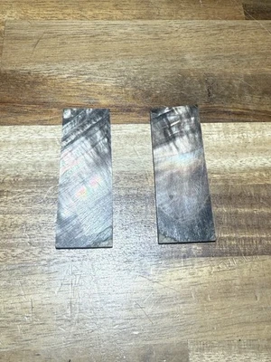 Genuine Solid Black Lip Mother of Pearl KNIFE SCALES or other crafts one pair B6 - Image 1 of 4