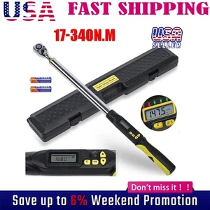 Adjustable 1/2" Drive 10-200Nm Calibrated Digital Torque Wrench + Battery + Key - Picture 1 of 9