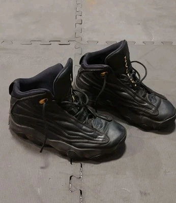 Nike Air Jordan Pro Strong Black/Gold BG Size 6Y Basketball Shoes - Image 1 of 4