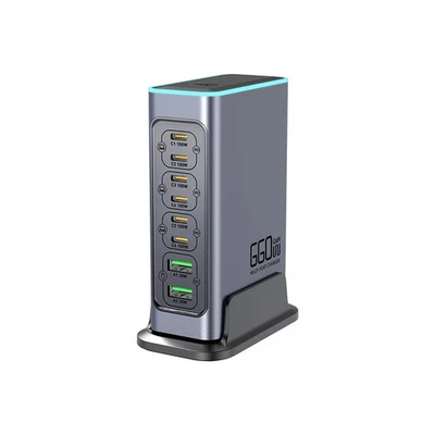 Cargador Multi USB Tipo C PD 100W Estación de Carga Rápida 660W para Laptop iPhone 16 Foto 1 de 4