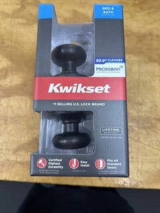 Kwikset Interior Locking Door Knob- Signature Series-Bed & Bath : 2 Packs - Picture 1 of 6