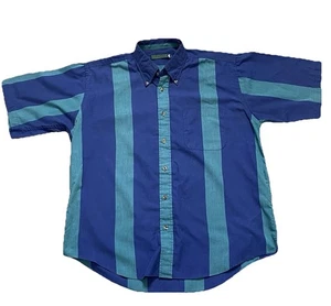 Camisa vintage Halifax rayas abotonadas azul para hombre L - Imagen 1 de 5
