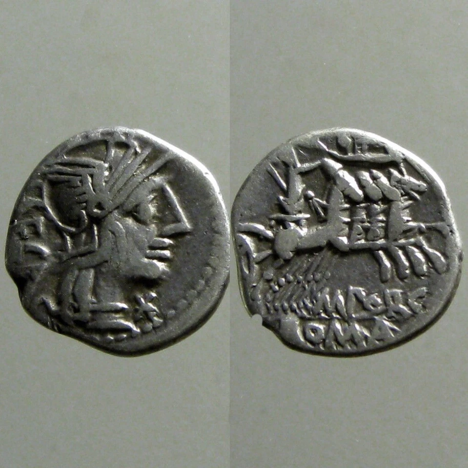 Roman Republic Silver Denarius of Porcius Leaca 125 BC - Image 1 of 1