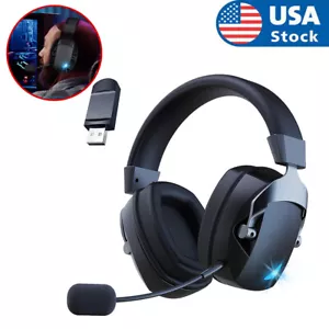 Wireless Gaming Headset 2.4GHz USB Gaming Headphones for PS5/PS4/PC/Switch - Picture 1 of 7