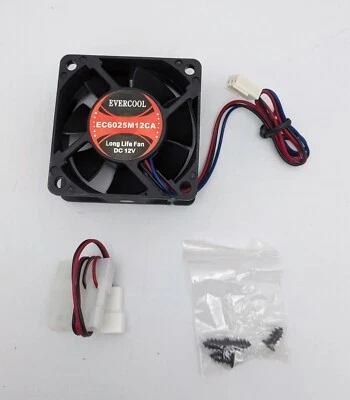 NEW Evercool 60mm x 25mm 3/4-pin 12V DC Ball Bearing Long Life Fan EC6025M12CA - Image 1 of 4