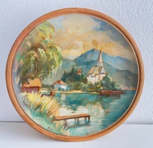 Teller rund grün Berge Landschaft 17,5 cm Landhaus GK525 (2401DM31) 06/25 - Bild 1 von 5