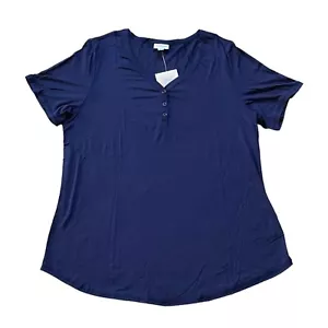 3XL BAILEY LuLaRoe Y-Ausschnitt Top ~ EINFARBIG MARINEBLAU ~ Größen 24-26; neu mit Etikett - Bild 1 von 2