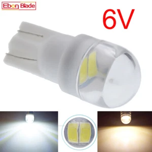 2 x Warm/White T10 6V 6.3V LED Bulb Classic Car Scooter Moto Side Wedge Light DC - Picture 1 of 10