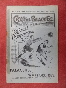 CRYSTAL PALACE v WATFORD | 1935/1936 | RESERVES | 23 NOV 1935 | UK FREEPOST - Picture 1 of 5