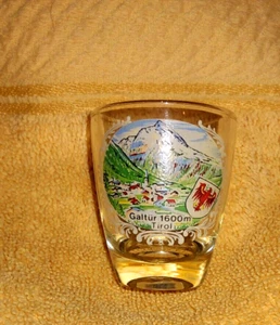Vintage Mountain Village Small 1 oz Shot glass Galtur 1600m Tirol AUSTRIA - Picture 1 of 2