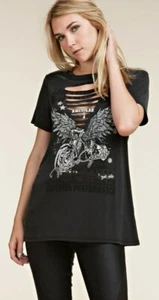VOCAL western t-SHIRT HARLEY BIKER TUNIC cut put SM-2X EAGLE WINGS stones tatoo  - Picture 1 of 6