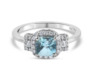 Ratanakiri CZ Ring (Size N) in Platinum Overlay Sterling Silver - Picture 1 of 5