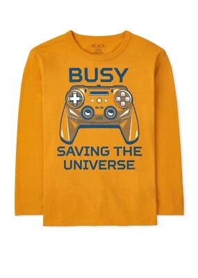 Boys 14-16 XL 14 Gaming Long Sleeve Shirt Gamer XBox PlayStation Orange NWT - Image 1 of 2