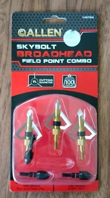ALLEN SKYBOLT BROADHEAD FIELD POINT COMBO, 100 GRAIN, BOW HUNT - Image 1 of 4