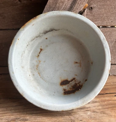 Vtg Enamelware Basin - Rustic Gray Bowl Western Gothic Farmhouse Decor - Image 1 of 4